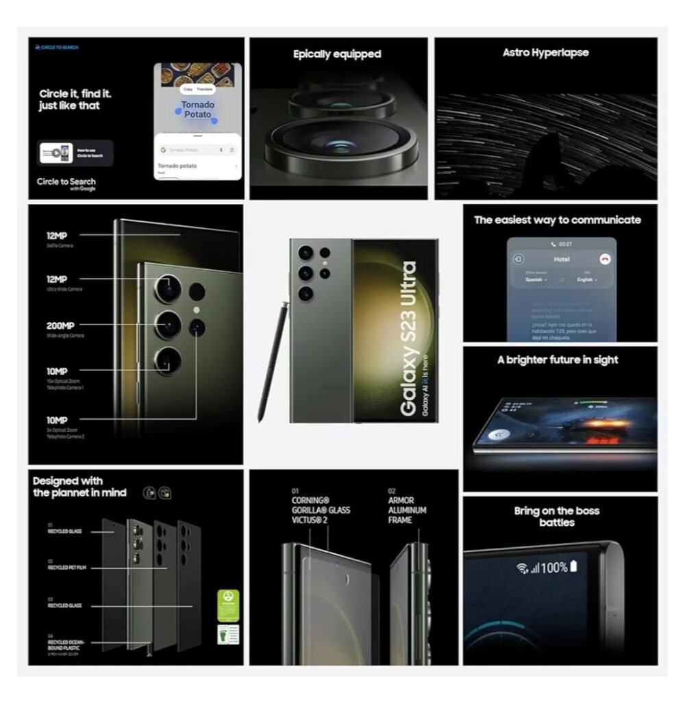 Samsung Galaxy S23 Ultra 5G Smartphone (Green) - Image 3