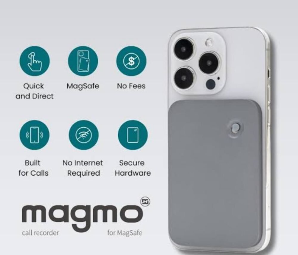 Magmo Magnetic Snap-On Call Recorder for iPhone (Space Gray)