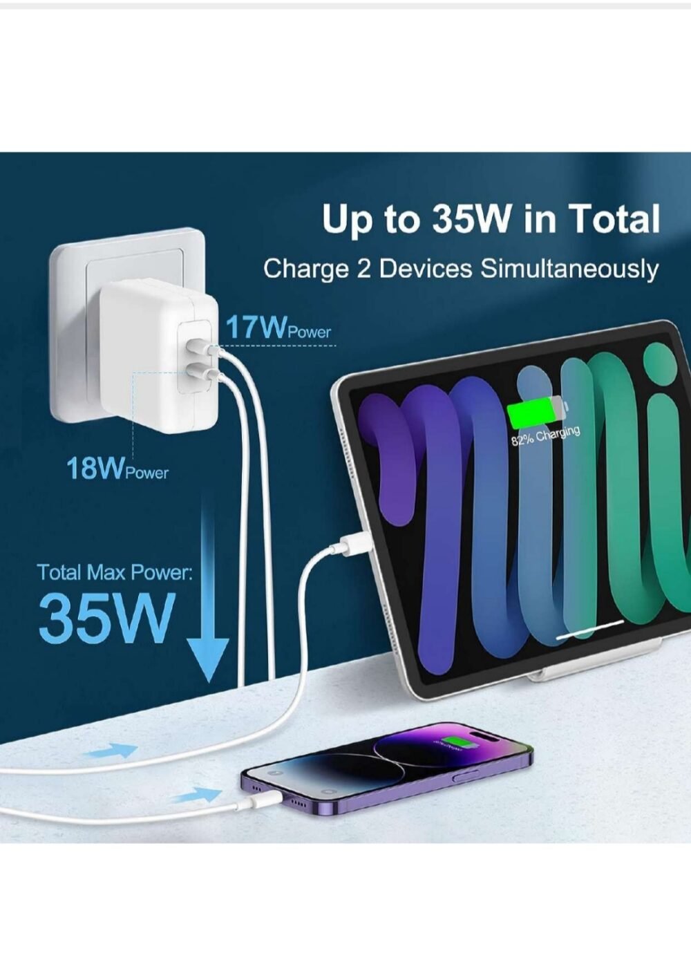 Apple 35W Dual Adapter with USB-C cable - Image 13