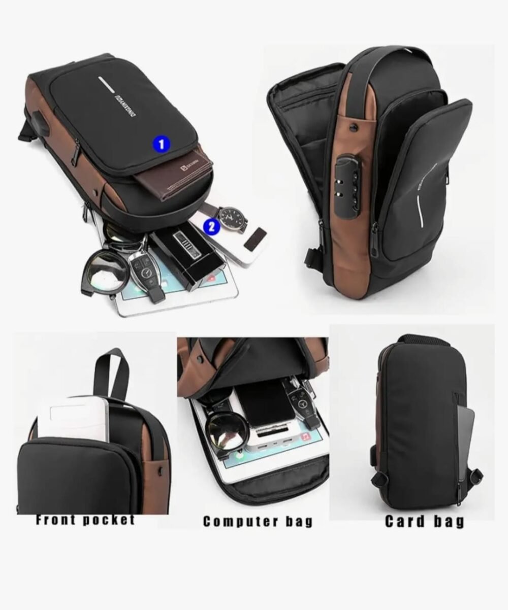 Sling Bag with USB Charging Port, Anti-Theft Design - Image 2
